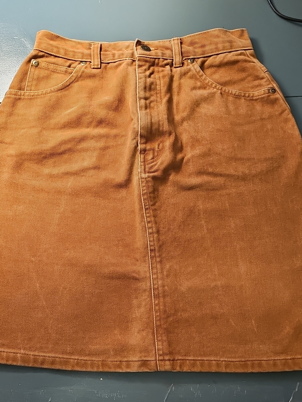 Cristina Vintage‎ Denim Mini Skirt Womens Size 9 Brown High Waist Cotton Y2K 90s